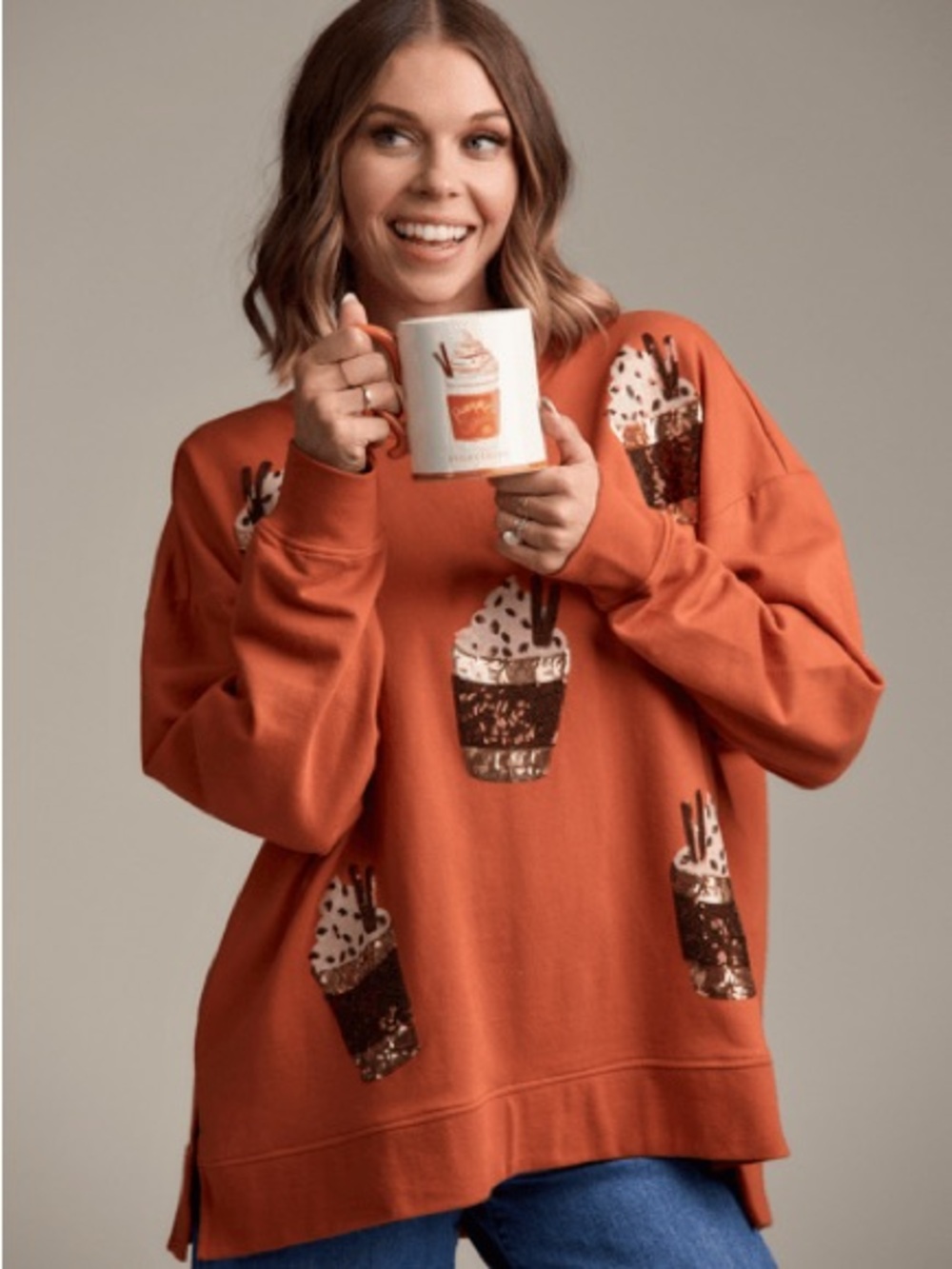 Fall Sparkle One Size Sweatshirt - Picture 2 of 2